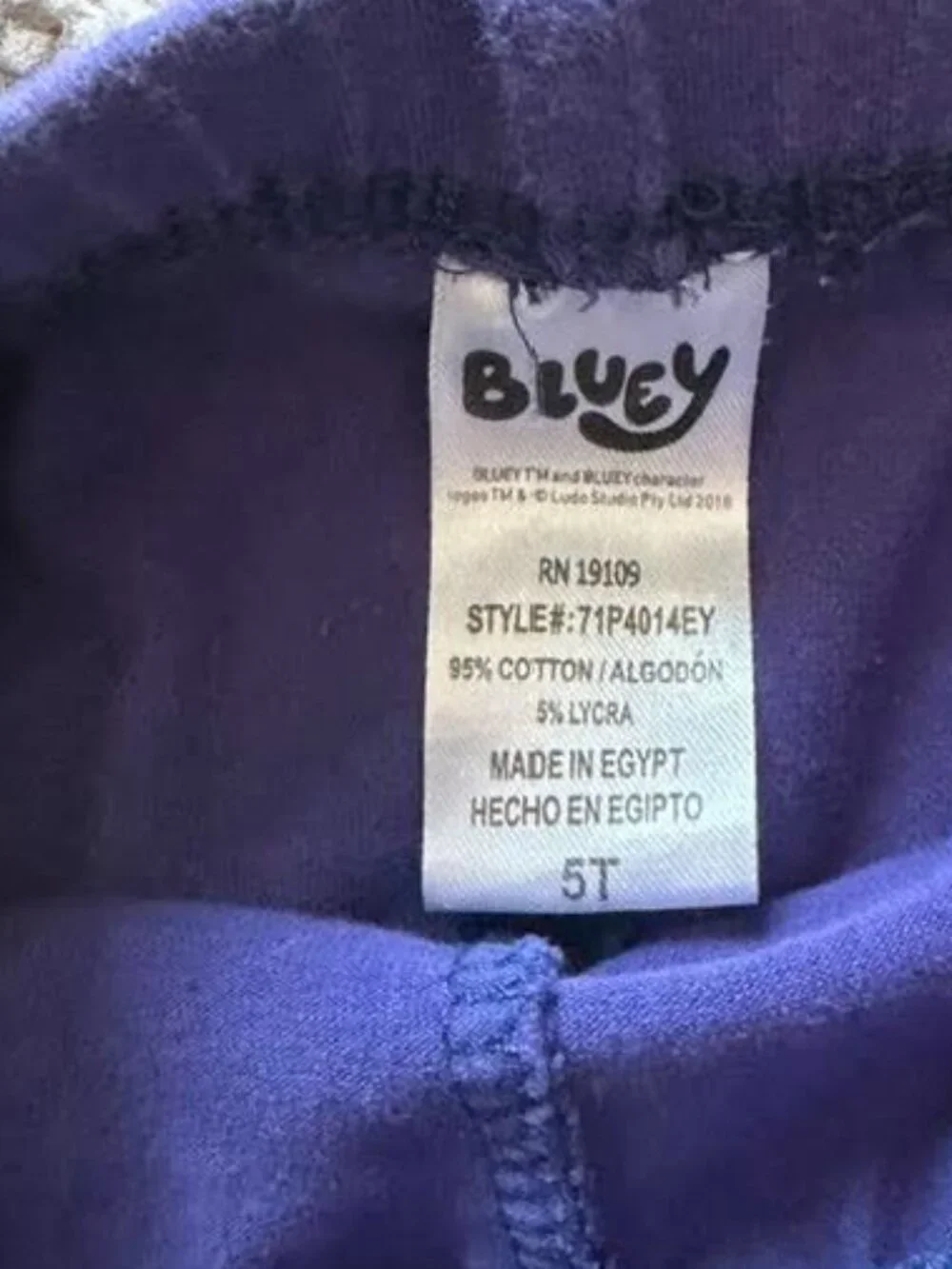 Bluey Bingo Girls 5T Fleece Hoodie & Leggings Set Pink/Purple